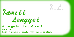 kamill lengyel business card